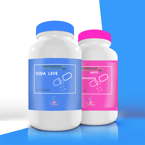 Kit 1 VIDA LEVE + 1 NOITE TRANQUILA BY GI OLIVEIRA 60 Cápsulas cada